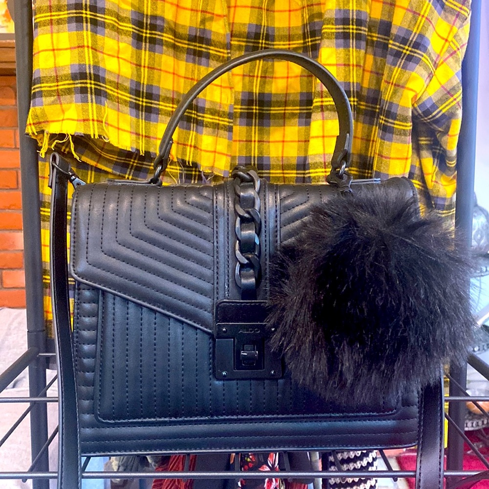 Black leather pocketbook